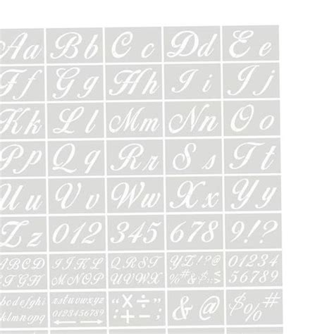 Generic 45pcs Alphabet Number Stencils Templates For Painting Cursive ...