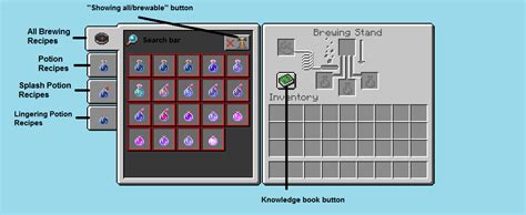 Recipe book for brewing stands – Minecraft Feedback