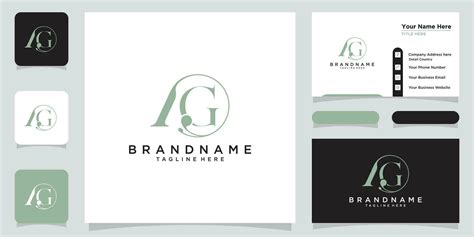 Initial AG logo design with business card design Premium Vector ...