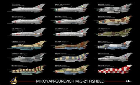 32 Mikoyan-Gurevich MiG-21 Variants | Here is a poster with … | Flickr