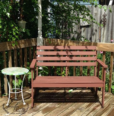 Outdoor Painted Bench Makeover - Jennifer Rizzo