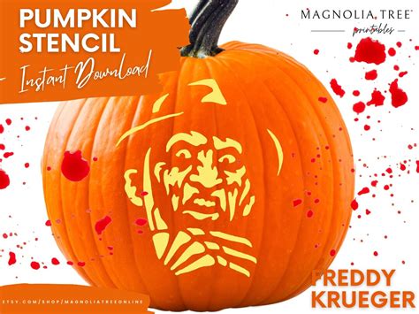 Freddy Krueger Pumpkin Carving Stencil: Easy-to-carve Pattern - Etsy