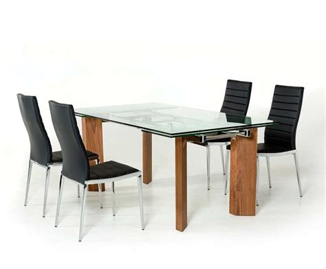 Extendable Large Glass Top Dining table VG 048 | Modern Dining