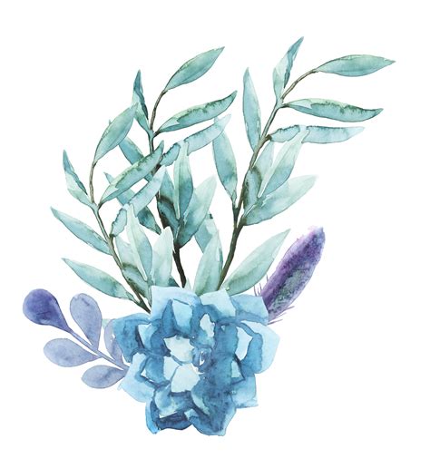 Blue Watercolor Flowers Png | Images and Photos finder