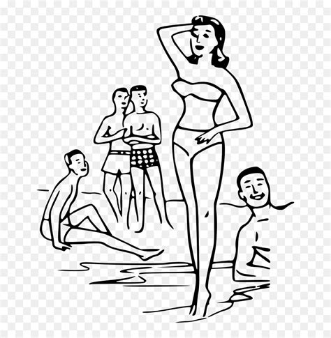 Beach With People Drawing , Png Download - Draw Beach With Peoples ...