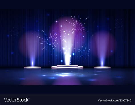 Spotlight effect blue scene background Royalty Free Vector