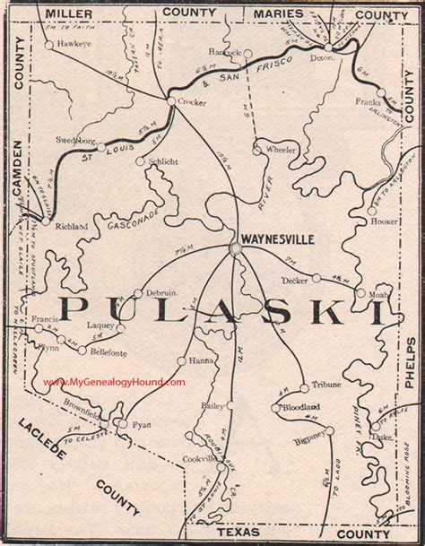 Pulaski County, Missouri 1904 Map