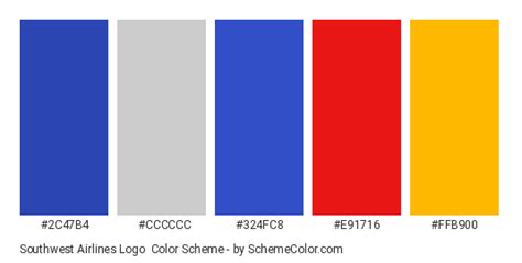 Southwest Airlines Logo Color Scheme » Brand and Logo » SchemeColor.com