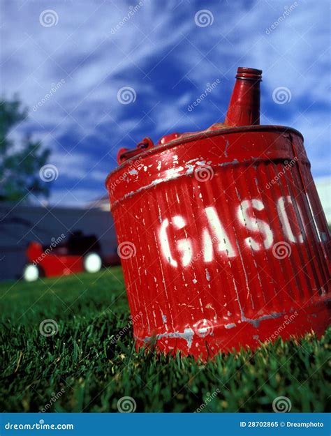 Red gas can stock image. Image of gasoline, gardening - 28702865