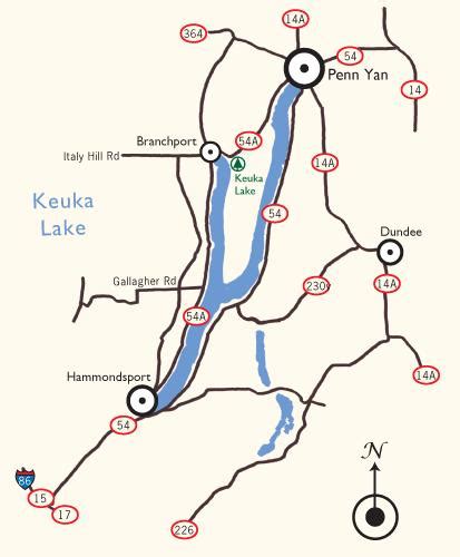 Keuka Lake Map - View Maps of Keuka Lake