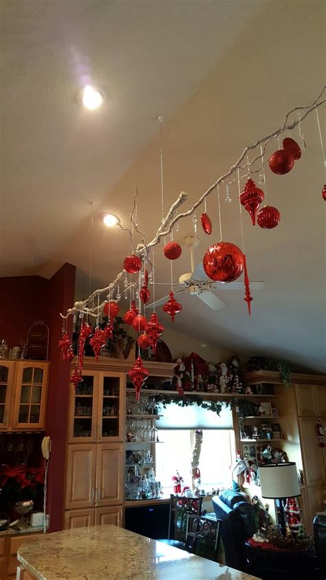 High ceilings are a great place for hanging an impressive Christmas deco… | Christmas ceiling ...