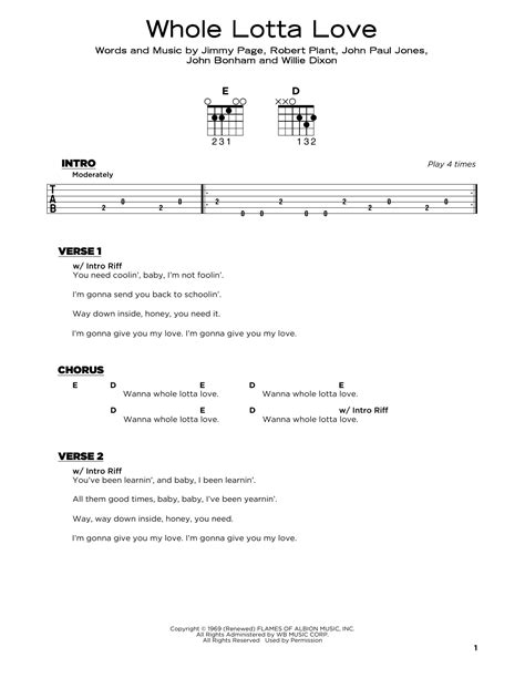 Whole Lotta Love by Led Zeppelin - Really Easy Guitar - Guitar Instructor