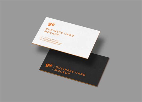 Free Floating Business Cards Mockup (PSD)