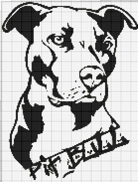 Pit Bull Black and White Modern Cross Stitch Pattern Counted Cross Stitch Chart Pdf Format ...