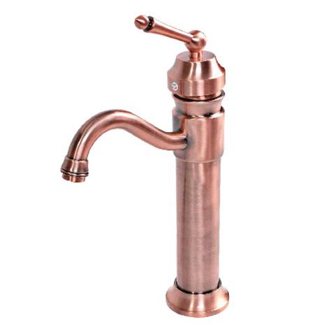 Antique Copper Bathroom Faucet Single Handle 11-3/4" Tall