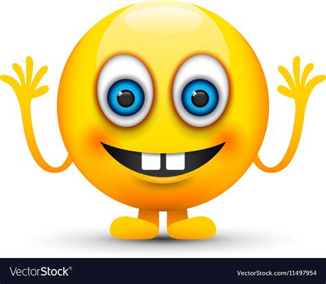 Buck teeth emoji character Royalty Free Vector Image