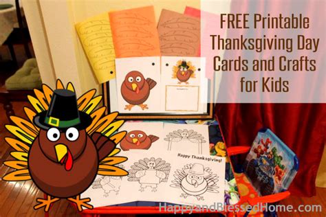 FREE Printable Thanksgiving Day Cards and Crafts for Kids