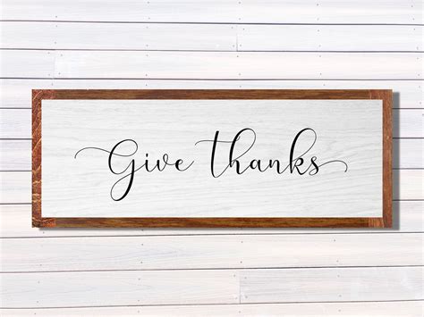 Give Thanks Printable Sign Wall Art Farmhouse Decor Signs - Etsy