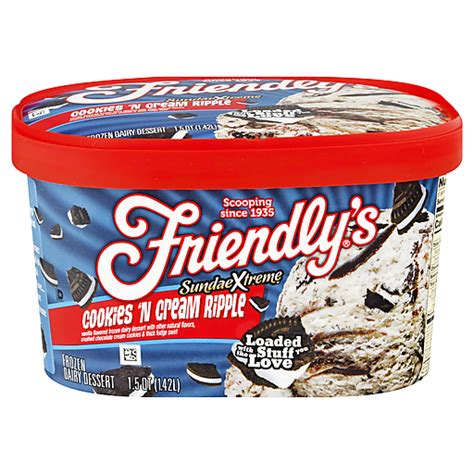 Friendlys Sundae Xtreme Frozen Dairy Dessert, Cookies 'n Cream Ripple | Ice Cream | Donelan's ...