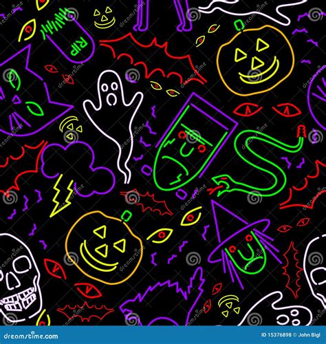 Seamless Neon Halloween Royalty Free Stock Photos - Image: 15376898