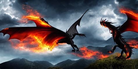 Black Fire Dragon Wallpaper