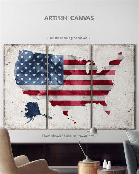 United States map canvas print 3 panel canvas wall art USA | Etsy | Map canvas print, Map canvas ...