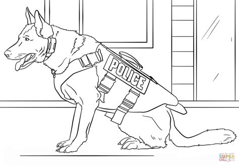 Police Dog Printable Coloring Page