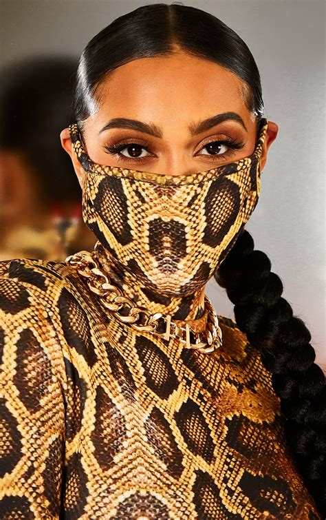 Natural Snake Face Mask | Accessories | PrettyLittleThing