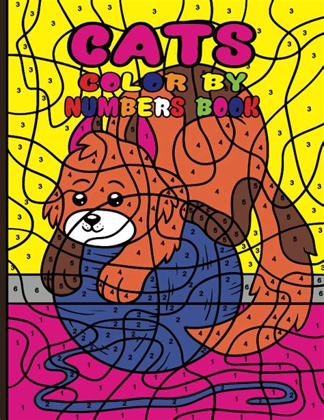 Cat Coloring by Number: Cat Paint by Numbers Books for Girls Relaxation Cat Holiday Gift Color ...