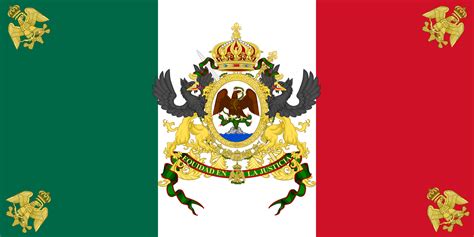 Bandera de México (1864-1867) utilizada por el emperador Maximiliano I ...