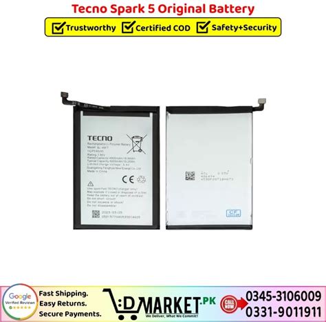 Tecno Spark 5 Original Battery Price In Pakistan | Fast+Secure!