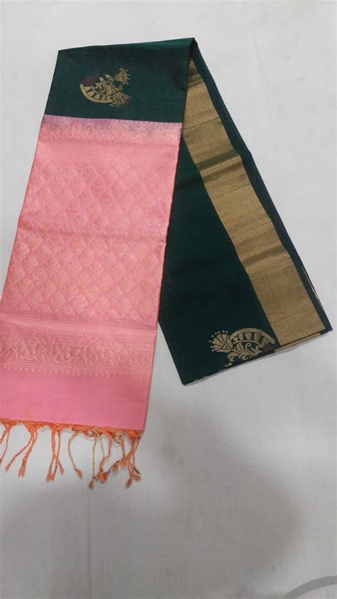 Pure kanchi soft silk saree Contrast design with rich pallu Bridal collections Silk mark ...