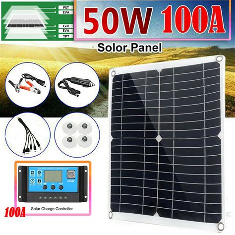 50W Solar Charger Outdoor Solar Panel Battery Charger Components with ...