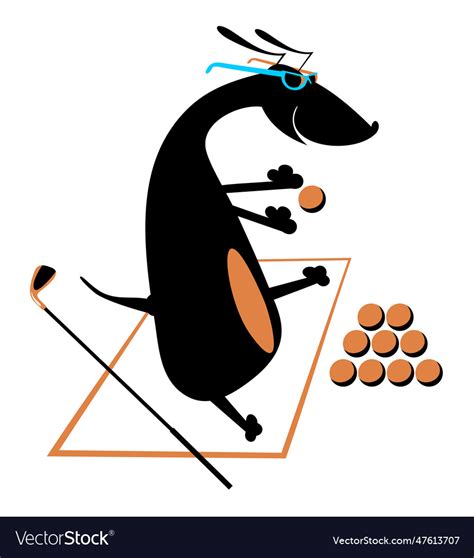 Dog playing golf Royalty Free Vector Image - VectorStock