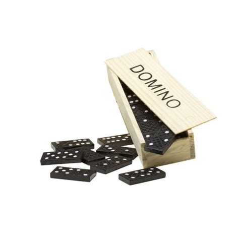 Dominoes Game 28 Piece Double Six Tiles Black Wood Domino Tile Set