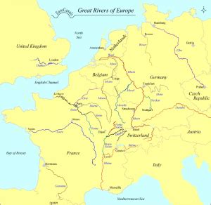 Europe Rivers Map - Print World Maps