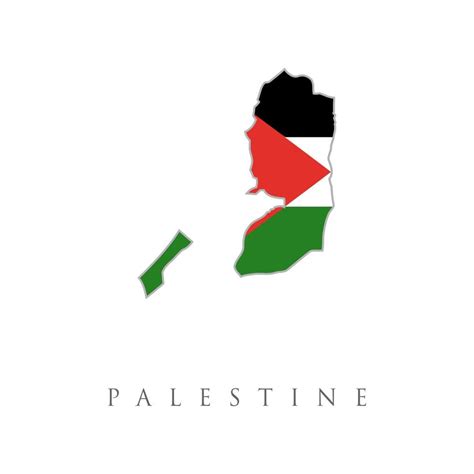 Map of Palestine with flag inside. Palestine map vector illustration. Vector isolated simplified ...