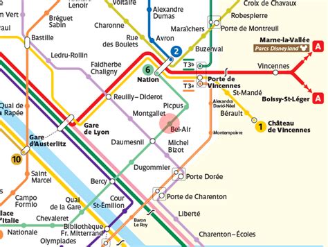 Bel-Air station map - Paris Metro