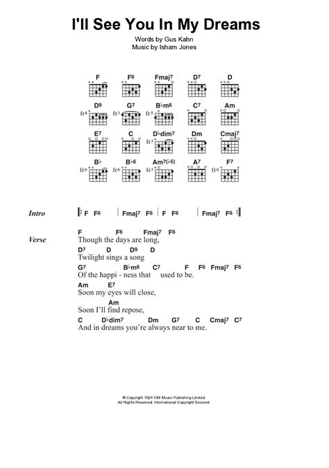 I'll See You In My Dreams by Joe Brown - Guitar Chords/Lyrics - Guitar Instructor