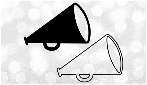 Sports Clipart: Cheerleader Megaphone Silhouette in Black - Etsy UK