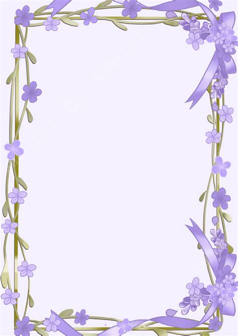 Floral Border With A Simple Purple Design Page Border Background Word ...