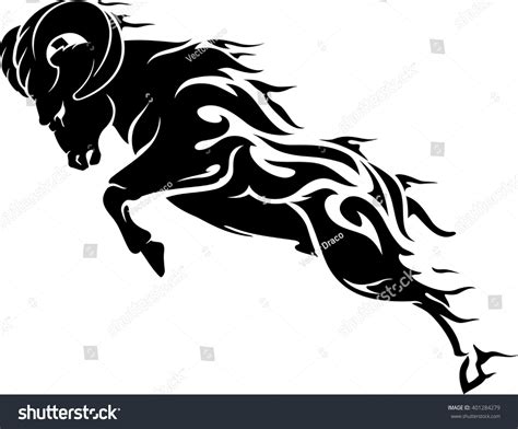 Aries Fire Element Ram Symbol Stock Vector 401284279 : Shutterstock