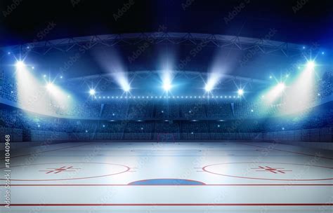 Ice hockey stadium 3d rendering wall mural wallpaper | Muraledesign.com