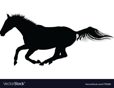 Galloping horse silhouette Royalty Free Vector Image