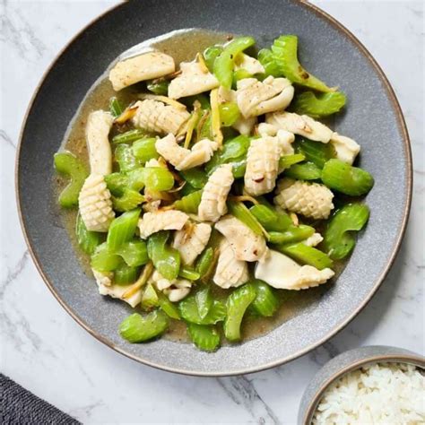 Squid Stir Fry with Celery - Casually Peckish