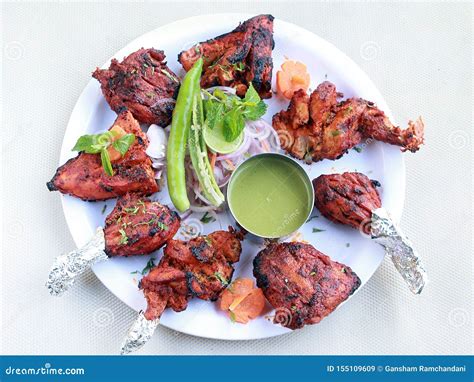 Indian Cuisine Tandoori Chicken Full Stock Image - Image of homemade ...