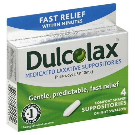 Dulcolax Medicated Laxative Suppository 10 mg — Mountainside Medical ...