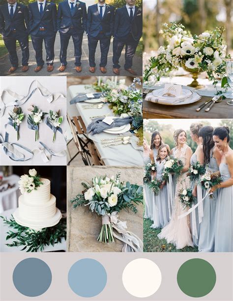 Shades of Dusty Blue, Ivory and Greenery Wedding #SeptemberWeddingIdeas ...