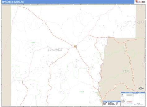 Edwards County, Texas Zip Code Wall Map | Maps.com.com