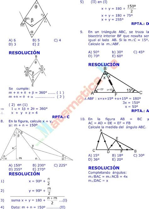 LOS TRIÁNGULOS Y SUS PROPIEDADES EJERCICIOS RESUELTOS DE GEOMETRÍA ...